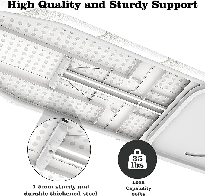 MYOYAY Wall Mounted Ironing Board 12 x 37 Inch Space-Saving 180° Swive Fold Away Ironing Board with Heat Resistant Cover for Home House Held Laundry with Manual，White