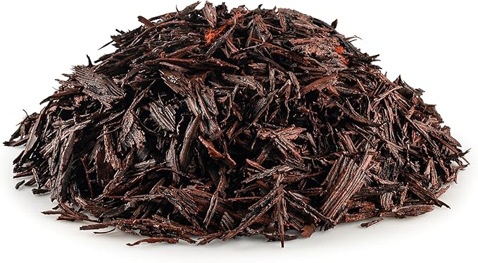 Premium Shredded Rubber Mulch for Gardens, Lawns, and Landscaping | Long Lasting Color | Looks Like Natural Wood Mulch (0.8 Cu. Ft. - 16 LBS, Red)