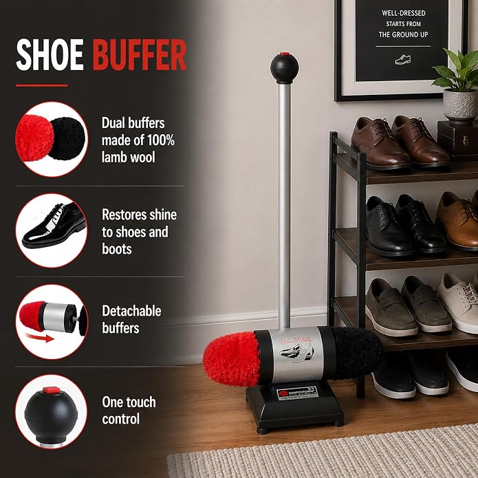 Sunpentown UC-989 Dual-Buffer Shoe Polisher w/Lamb Wool buffers