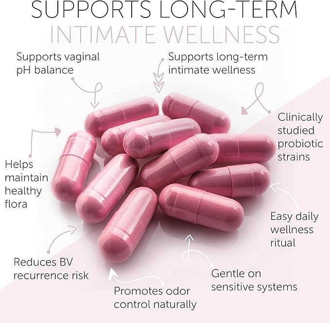 Bacterial Vaginosis Treatment for Women | Natural Homeopathic Supplement for Odor, Itching, Discharge, BV, and Vaginal Microbiota Imbalance | 60 Capsules for pH Balance and Daily Support