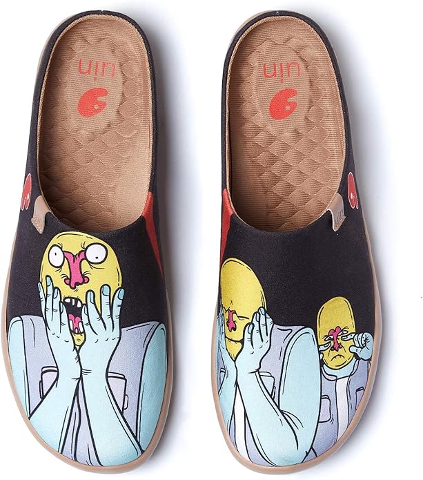 UIN Men's Mules Slipper Loafers Lightweight Mules Walking Casual Clogs Comfort Household Slip Ons Art Painted Travel Shoes Malaga Marine World