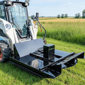 63" Wide Skid Steer Brush Cutter Attachment - 57.6"/1460mm Cutting Width, 2 Bi-Directional Blades, Fits Bobcat and Most Skid Steer Loaders, Ideal for Landscaping, Trail Clearing and Construction