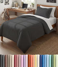 Duvet Cover Twin/Twin XL Size Set - Extra Soft Twin/Twin XL Duvet Cover 68" x 90" with 1 Pillow Sham for Women, Men, Kids & Teens - Comfy, Easy-Care & Fade Free w/ Zipper Closures & Ties (Charcoal)