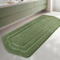 COSY HOMEER Bathroom Rugs Mat 24”x70” Absorbent Non-Slip Bath Mat, Plush Shaggy Bathroom Runner, Machine Washable Large Soft Bath Mats for Bath Floor,Tub and Shower,Green