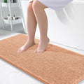 OLANLY Large Bathroom Rugs 45x27, Extra Soft Absorbent Chenille Bath Rugs, Rubber Backing Quick Dry, Machine Washable Bath Mats for Bathroom Floor, Tub and Shower, Home Decor Accessories, Peach