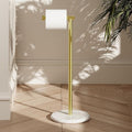 KES Gold Toilet Paper Holder Stand Tissue Roll Holder with Modern Marble Base, SUS304 Stainless Steel Brushed Gold Finish BPH284S1-BZ