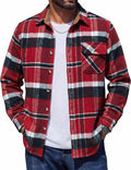 COOFANDY Mens Flannel Shirts Long Sleeve Plaid Button Down Shirt Jacket | Soft Brushed Cotton, 13 oz Flannels, Pen Slot, One Flap Pocket, Lightweight Fall Shirts for Work Outdoor Casual Wear