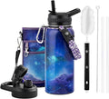 RAYMYLO Insulated Water Bottle 32 oz, Triple Wall Vacuum Stainless Steel (Cold for 24Hrs, Hot for 12Hrs), Leak Proof & Non-BPA, Modern Water Flask Jug with Paracord Handle & Straw Spout Lids