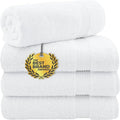 Cotton Paradise Turkish Towel Set, Soft Absorbent Quick Dry, 4 Piece Bath Towel Set, Snow White
