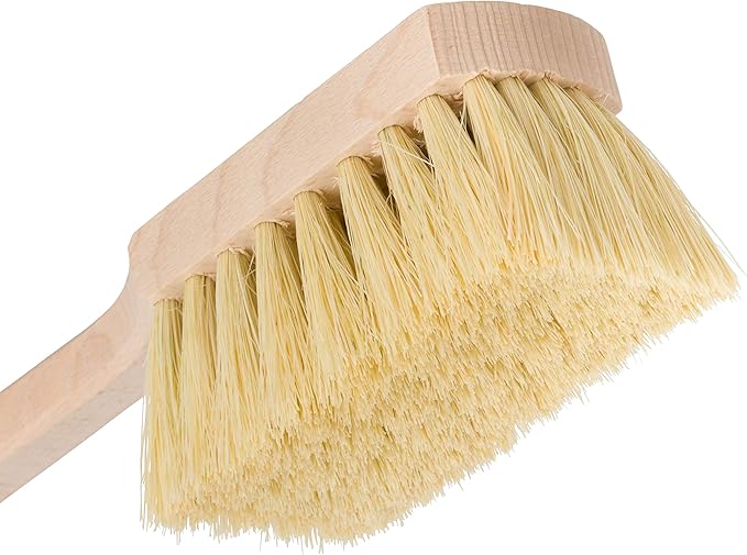 Redecker Wheel Brush, Extra-Long Handle, Beechwood and Durable Tampico Fiber, 17-3/4 inches, Made in Germany