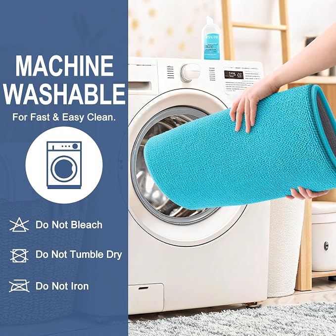 OLANLY Memory Foam Bathroom Runner Rugs 44x24, Absorbent Long Mat, Aqua Sky | Soft Quick Dry Bath Mat Rugs, Non-Slip, Machine Washable Mat for Bathroom Floor, Tub and Shower, Home Decor Accessories