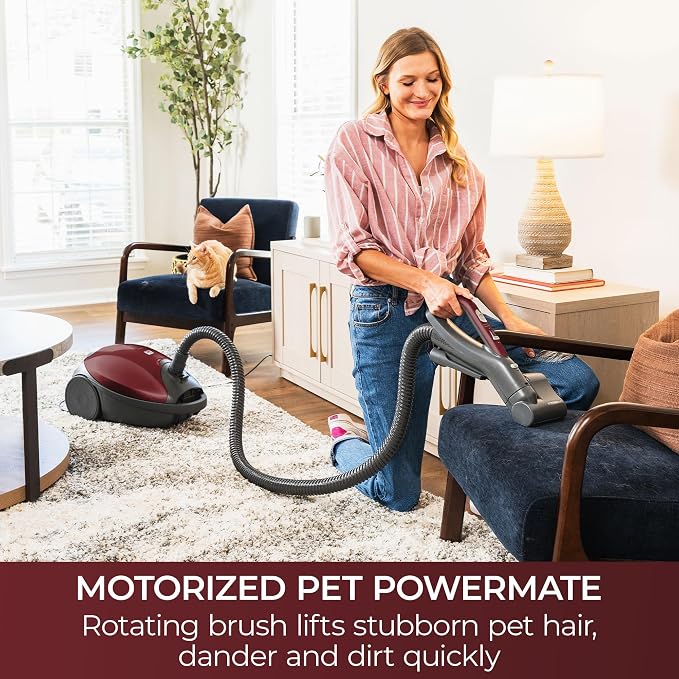 Kenmore Elite 700 Series Bagged Canister Vacuum with Hair Eliminator | Pet Friendly Design, 2-Motor Powerful Suction, HEPA and Auto Cord Rewind for Carpets, Hard Floor and Upholstery