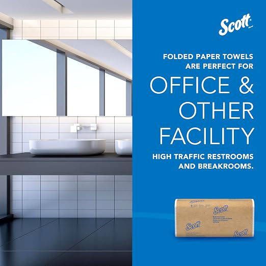 Scott Professional Multifold Paper Towels, Bulk, 16 x 250 Sheets (01804) | Universal, Plus Tier, Absorbency Pockets, Compressed, White, Compatible with Universal Folded Towel Dispensers