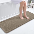 OLANLY Bathroom Runner Rugs 47x17, Soft Absorbent Chenille Bath Rugs, Rubber Backing Quick Dry, Machine Washable Long Bath Mats for Bathroom Floor, Tub and Shower, Home Decor Accessories, Warm Taupe