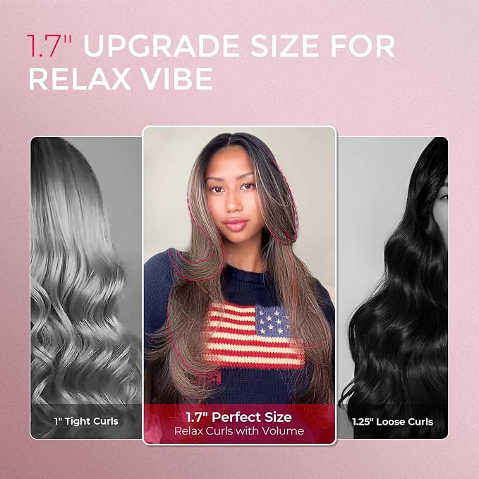TYMO 2.0 Thermal Brush Curling Brush - STYLUX 1.7" Blowout Volumizer with Flexi-Fit for Hair Straightening, Heated Round Styler Tool, Hair Straightener and Curler 2 in 1, Dual Voltage & Light, Gold