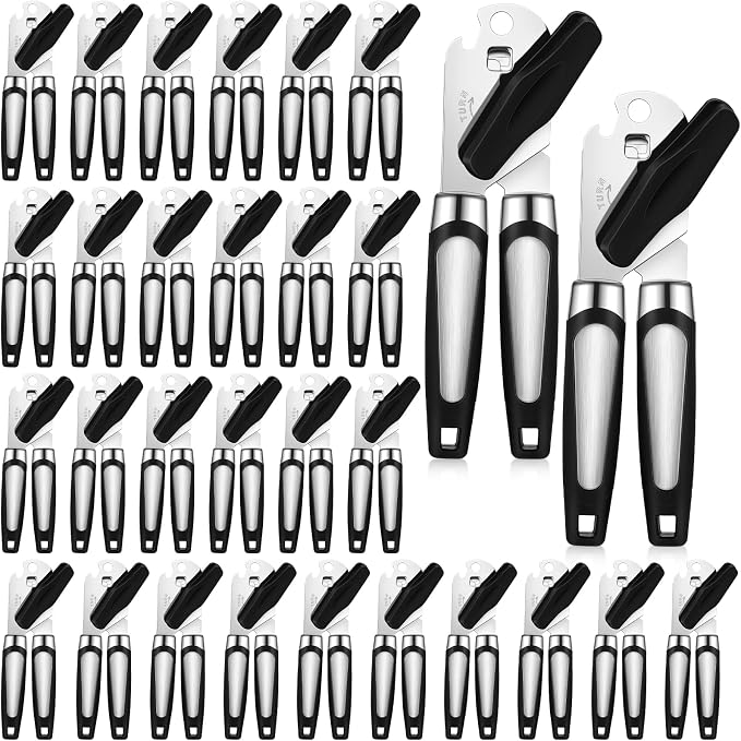 Gisafai 30 Pcs Manual Can Opener Bulk with Sharp Blade Smooth Edge Multifunctional Kitchen Gadget Handheld Openers Large Handheld Knob Can and Bottle Animals for Dorm Kitchen Essentials Gifts