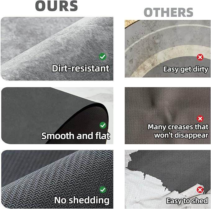 TYUU Bathroom Mat Quick Dry, Bathroom Rugs Non Slip Washable Thin Absorbent Bath Mat Fits Under Door Bathroom Floor Mat Perfect for Bath, Shower, or Sink 16"x24" Light Grey