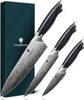 3PCS Kitchen Knife Set,Chef Knife Sets in Powder Steel | Ultra Sharp Japanese Knives Set High Carbon Steel Knives Sets, Cooking Knives Set with Ergonomic Pakkawood Handle