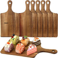 Didaey 6 Pcs Cutting Board Bulk Kitchen Thicken Chopping Platter with Handles Wooden Charcuterie Serving Trays Blank Wood Boards for Engraving Wedding Housewarming(Acacia Wood,13 x 7 Inch)