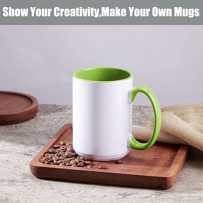 TANGLONG Sublimation Mugs 15 oz Set of 12 Sublimation Blank with Box Bulk Coffee Mugs Coffee Cups Tazas Para Sublimar 6 Assorted Colors