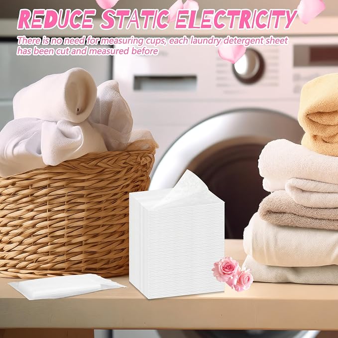 600 Count Dryer Sheets Bulk Fabric Softener Rose Scent Dryer Sheets Naturally Softens and Removes Static Cling, Ideal for Large Households, Sensitive Skin