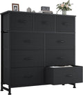OLIXIS 9 Drawers Storage Organizers Units, Closet Organizers and Storage for Clothes, Fabric Storage Drawer for Living Room, Chest of Dresser in 39.4" D x 11.8" W x 39.9" H, Black