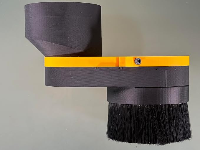 Extended Reach CNC Dust Shoe for Router/Spindle, CNC Brush Dust Boot with 4” Vacuum Port, Magnetic Quick-Release Split Base, CNC Spindle/Router Dust Collection (85mm Dia.)