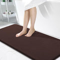 OLANLY Memory Foam Large Bathroom Rugs 50x30, Absorbent Bath Mat, Brown | Soft Quick Dry Bath Mat Rugs, Non-Slip, Machine Washable Mat for Bathroom Floor, Tub and Shower, Home Decor Accessories