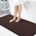 OLANLY Memory Foam Bathroom Runner Rugs 47x24, Absorbent Long Mat, Brown | Soft Quick Dry Bath Mat Rugs, Non-Slip, Machine Washable Mat for Bathroom Floor, Tub and Shower, Home Decor Accessories
