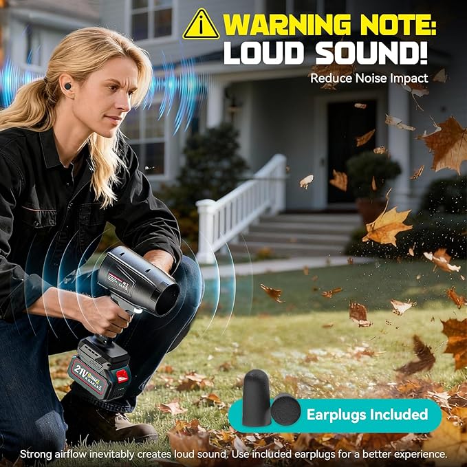 DIYtoolifz Cordless Leaf Blower with 2x4.0Ah Batteries, 800,000 RPM Brushless Motor, Adjustable Speed, Lightweight Portable Electric Blower for Car, Patio, Garden & Indoor Cleaning, 3 Nozzles Included