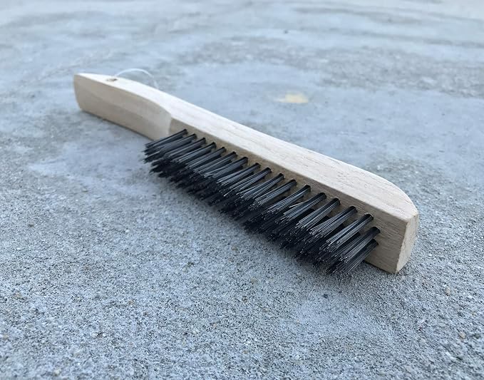 JOUNJIP 4 Multi-Purpose Shoe Handle Wire Scratch Brushes with Black Oil Tempered Steel