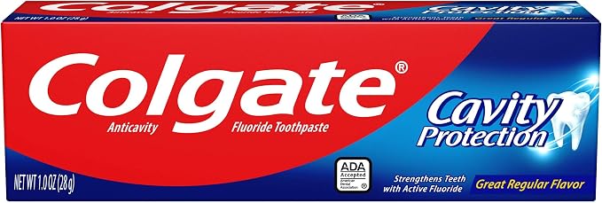 Colgate Cavity Protection Toothpaste with Fluoride, Minty Great Regular Flavor, Anti Cavity Toothpaste, 24 Pack, 1 Oz Tubes