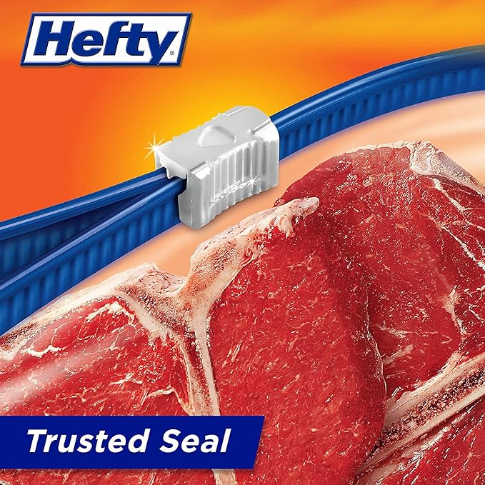 Hefty Freezer Slider Bags, Quart, 15 CT (Pack - 3)