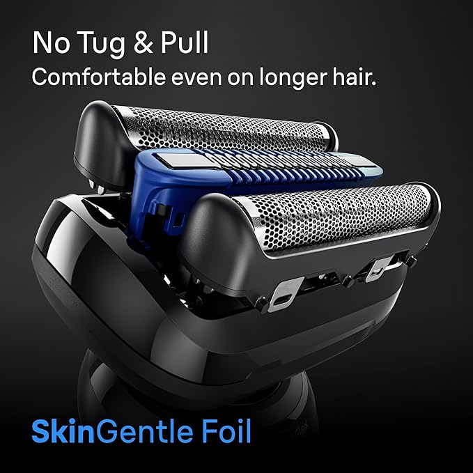 Braun Series 6 Electric Shaver for Men, Wet & Dry Foil Razor, 4-in-1 SmartCare Clean & Charge Center, Precision Trimmer Attachment, Replacement Shaver Head, Travel Case, Dark Blue 6177ps