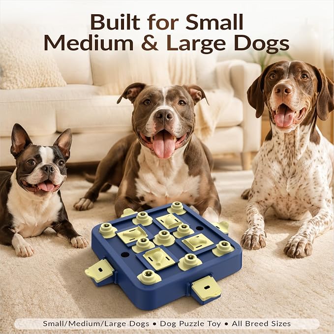 KADTC Dog Chess Puzzle Toy, Large Size, 3 Levels of Step-by-Step Challenge Beginner to Advanced Slow Feeder & Mental Stimulation for Smart Dogs Enrichment Toys