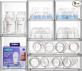 Vtopmart Stackable Storage Drawers Set of 8, Clear Plastic Organizer Bins for Bathroom Supplies,Ideal for Cabinet,Pantry,Laundry Room Organization