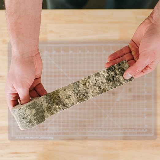GEAR AID Camo Form Self-Cling and Reusable Fabric Camouflage Wrap, Adds Grip and Shield Hands from Hot or Cold Surfaces to Protect You and Your Equipment, Desert Digital, 2” x 144” Roll, 1 Pack
