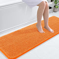 OLANLY Bathroom Runner Rugs 59x20, Extra Soft Absorbent Chenille Bath Rugs, Rubber Backing Quick Dry, Machine Washable Long Bath Mats for Bathroom Floor, Tub and Shower, Home Decor Accessories, Orange