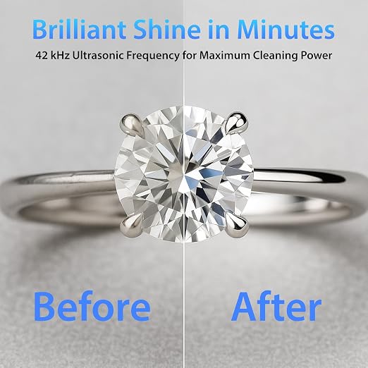 Magnasonic Ultrasonic Cleaner, 20oz Stainless Steel Tank, Digital Timer, 5 Cleaning Modes, w/ 8oz Gem & Jewelry Cleaner Concentrate Solution for All Jewelry, Eyeglasses, Watches, Dentures, Retainers