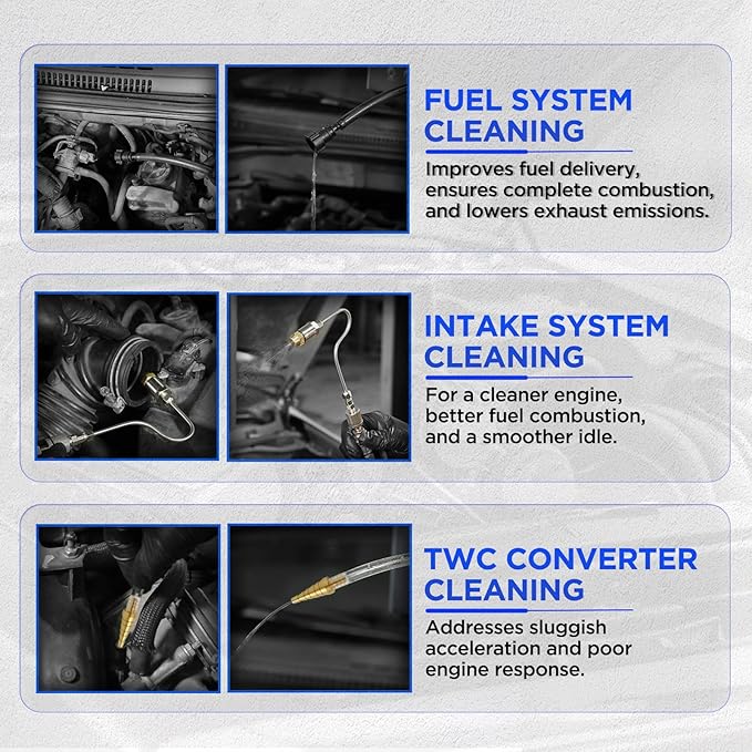 MR CARTOOL Fuel Injector Cleaner Kit 150PSI Automotive Fuel System Cleaning Kit for for Gasoline Injectors, C100 Non-dismantle Fuel Injector Cleaner Machine for Auto Catalytic Converter/Intake Valve