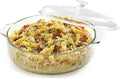 Libbey Round Casserole Dish with Lid, Elegant Glass Bakeware with Lids Stackable, Round Casserole Dishes for Oven, Refrigerator, Microwave, and More