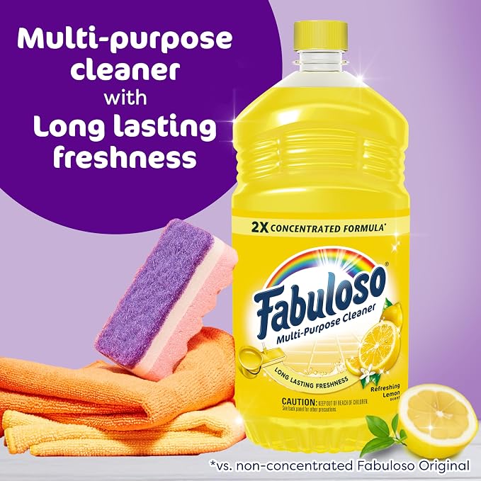 Fabuloso Multi-Purpose Cleaner 2X Concentrated, Refreshing Lemon- 56 fl oz(Pack of 6)
