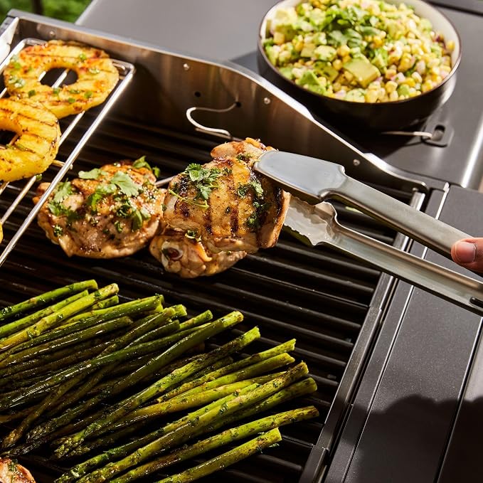 Current® 15.4-Inch Stainless Steel Locking Grill Tongs | Heat-Resistant, Heavy-Duty Locking Tongs for Kitchens, BBQs, Camping, Griddles and Outdoor Cooking.