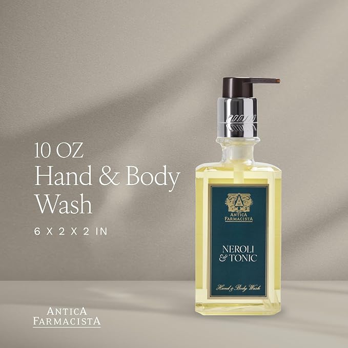Antica Farmacista Hand & Body Wash - Luxury Nourishing & Hydrating Hand Cleansing Wash - Bath & Body Gift - Neroli & Tonic, 10 fl oz