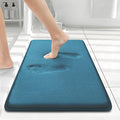 Smiry Memory Foam Bath Mat 24x16, Extra Soft and Absorbent Bathroom Mats, Non Slip Washable Carpet for Floor, Shower and Tub, Peacock Blue