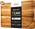 20'' Extra Large Teak Wood Cutting Board for Kitchen Non Slip Over Sink Charcuterie Board Serving Heavy Duty Non Toxic Wooden Chopping Board Thick Haus Big Xl XXl Convenient Kitchen Essentials