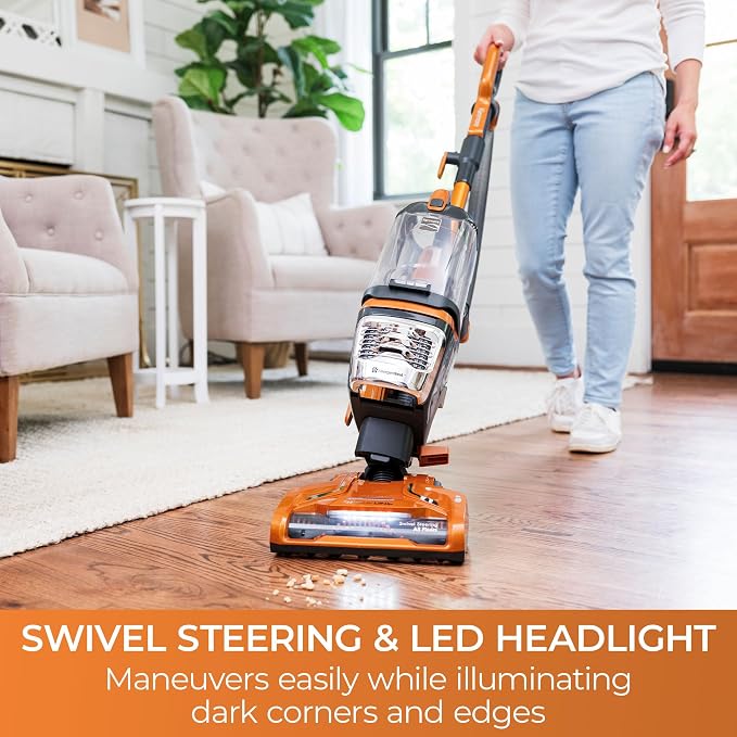 Kenmore DU4080 Featherlite Lift-Up Bagless Upright Vacuum 2-Motor Power Suction Lightweight Carpet Cleaner with HEPA Filter, 2 Cleaning Tools for Pet Hair, Hard Floor, Orange