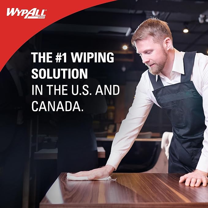 WypAll GeneralClean L10 Cloths Light Cleaning Wipes (01770), Dairy Towels, Bulk Paper Wipers, White (12 Packs of 200 Sheets, 2,400 Sheet Total)