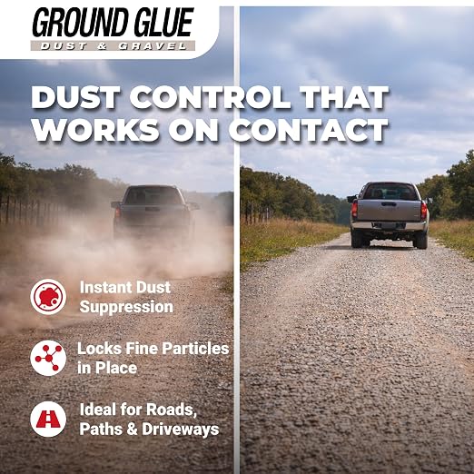 Corrosion Technologies Ground Glue Dust & Gravel, 55 Gallon | Dust Control Binder for Paths, Ranch & ATV Trails, Super Concentrated Formula for Outdoor Soil & Rock Stabilization