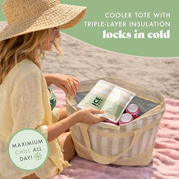 Fit & Fresh XL Insulated Cooler Bag for Groceries, Collapsible Soft Cooler | Leak-Resistant, Easy-to-Clean & Durable Food Carrier, Thermal Cooler Bag, Insulated Grocery Tote Bag, Farmers Market Tote Bag